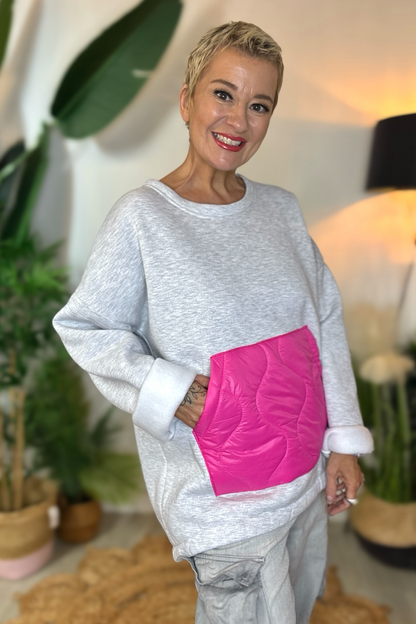 Quilted Pocket Sweat Top