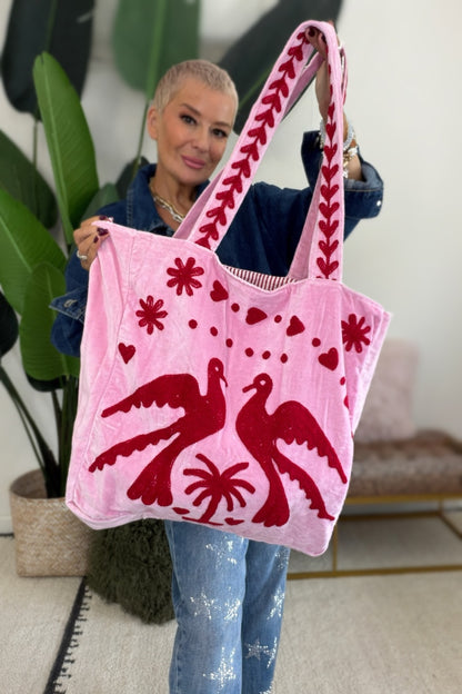 Leila Loves Free Spirit Oversized Velvet Tote Bag