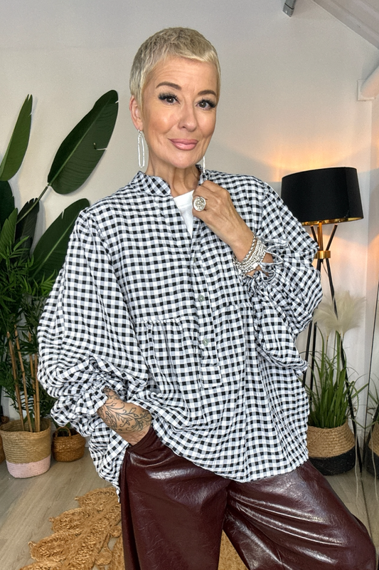 Mono Gingham Blouse