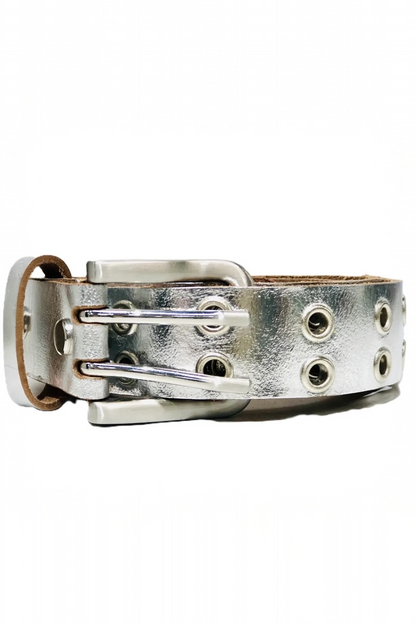 Double Eyelet Leather Belt