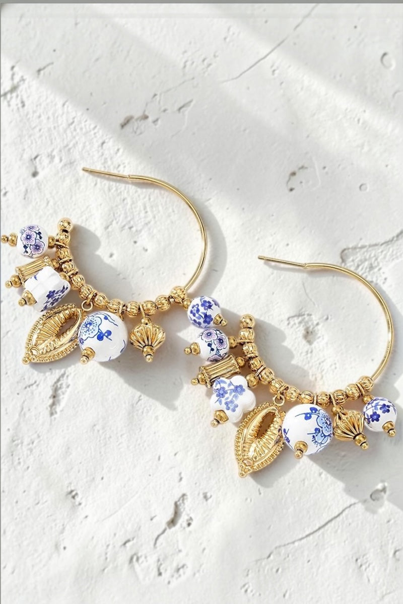 The Mykonos Charm Hoops