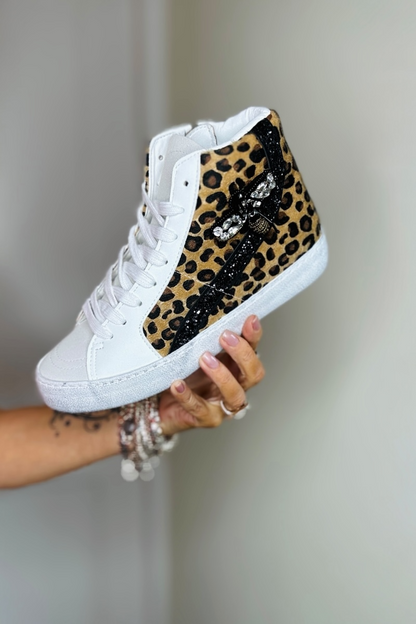 Zeena Leopard Hi Top Trainers