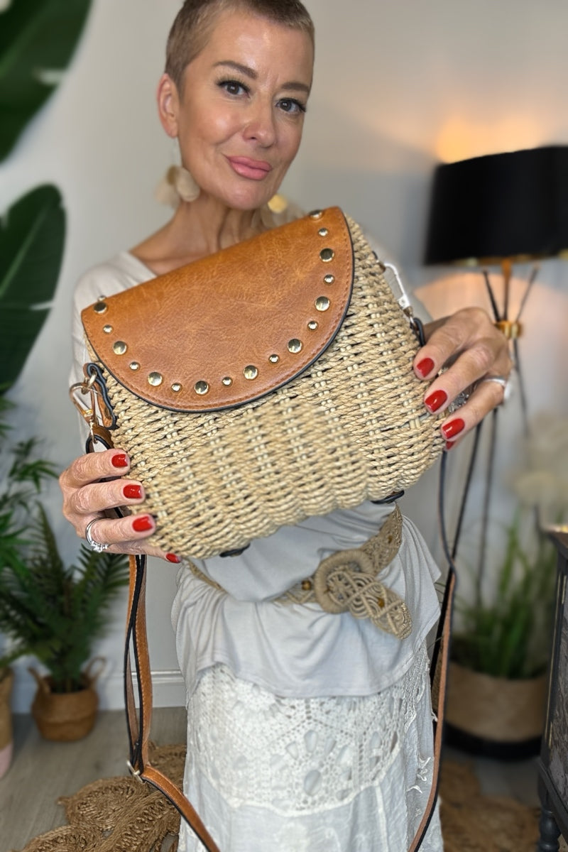 Small Studded Basket Bag