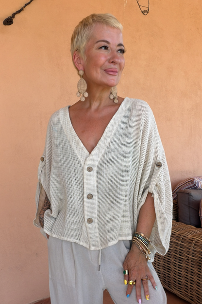 Balearic Breeze Button Up Top