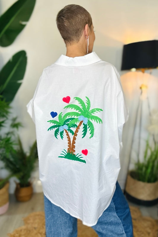 Palm & Heart Embroidered Shirt