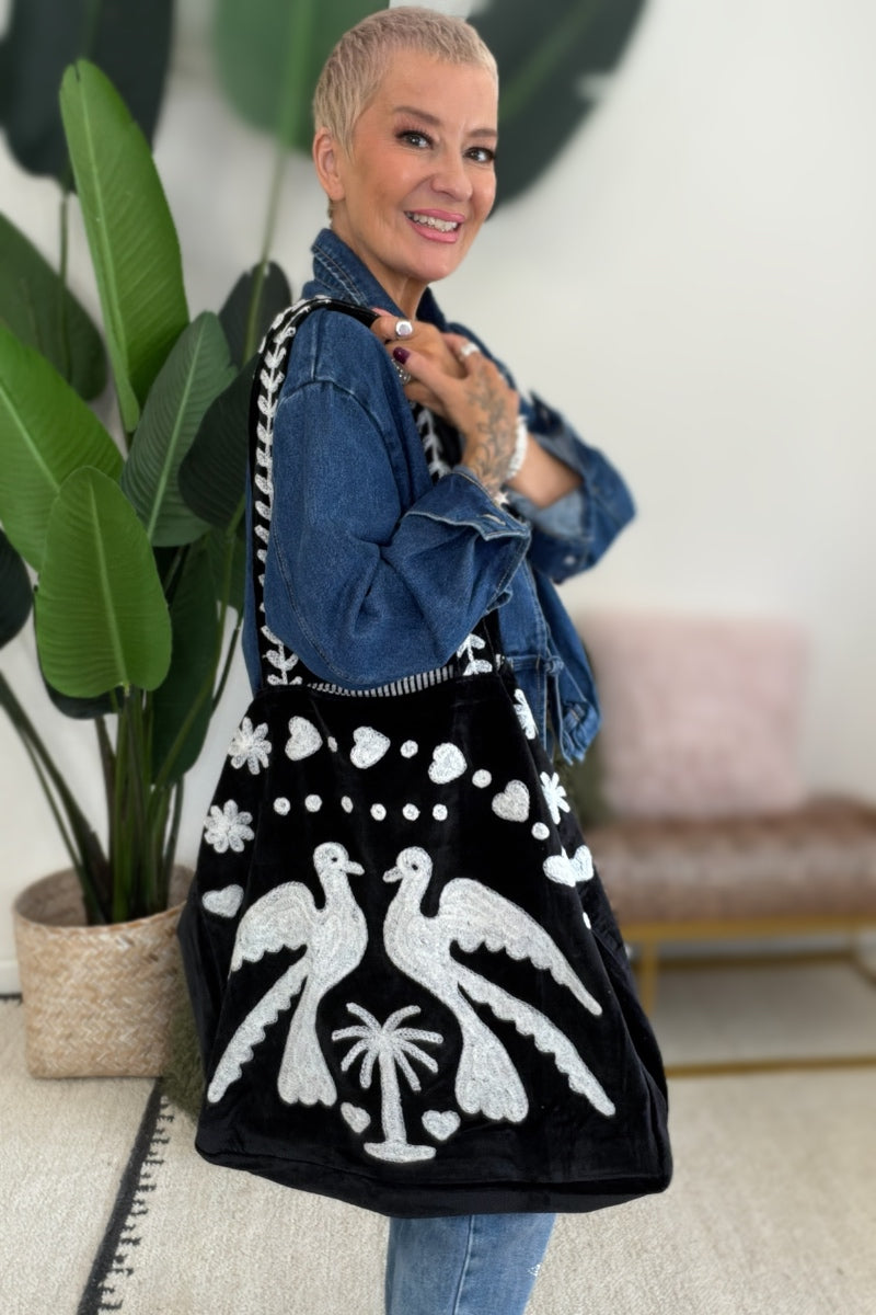Leila Loves Free Spirit Oversized Velvet Tote Bag