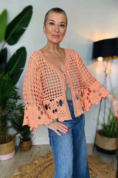 Crochet Tie Front Cardigan