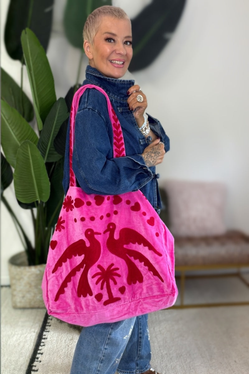 Leila Loves Free Spirit Oversized Velvet Tote Bag
