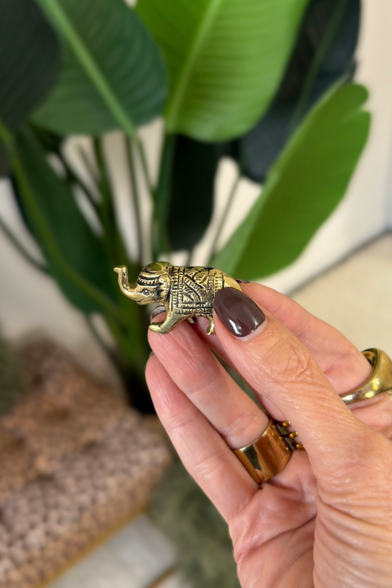 Tiny Brass Elephant Incense Holder