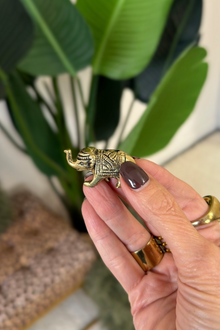 Tiny Brass Elephant Incense Holder