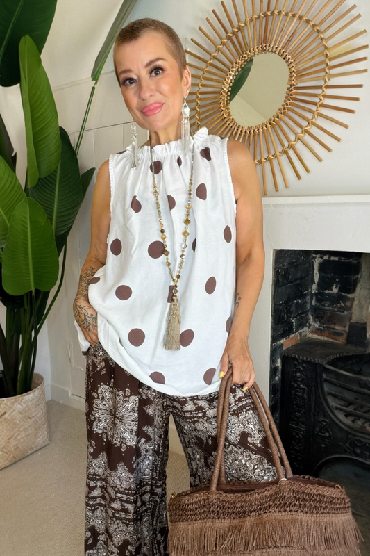 Polka Dot Sleeveless Top