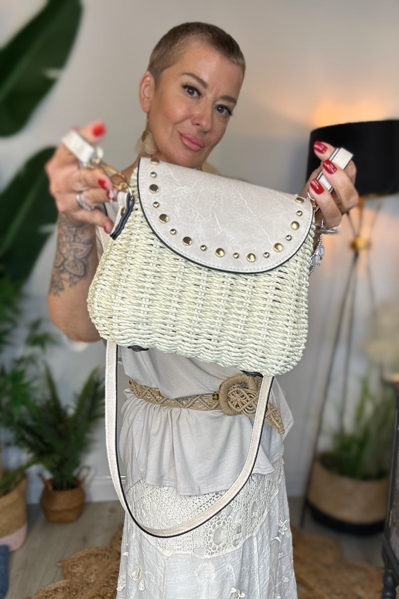 Small Studded Basket Bag