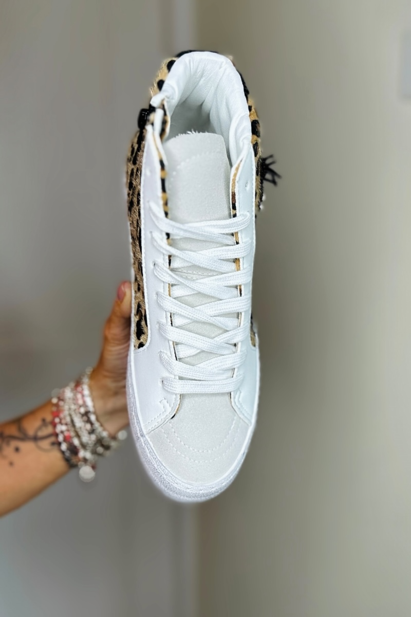Zeena Leopard Hi Top Trainers