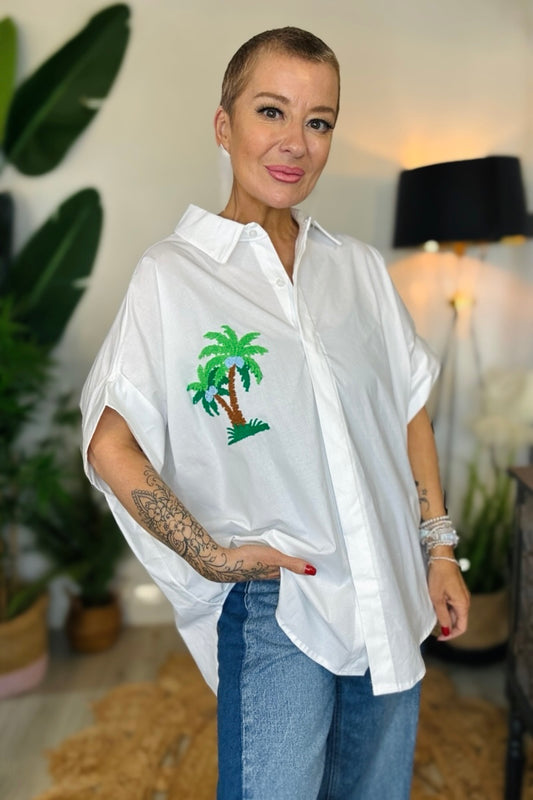 Palm & Heart Embroidered Shirt
