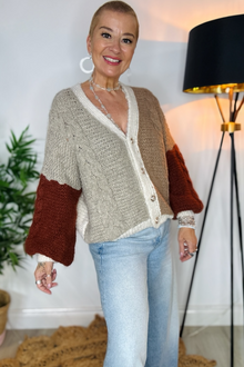 Comfy Colour Block Cardigan