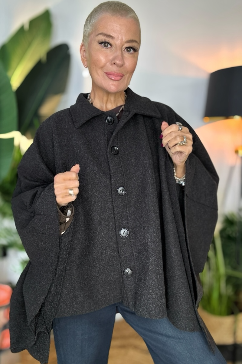Reeva Poncho Cape Coat