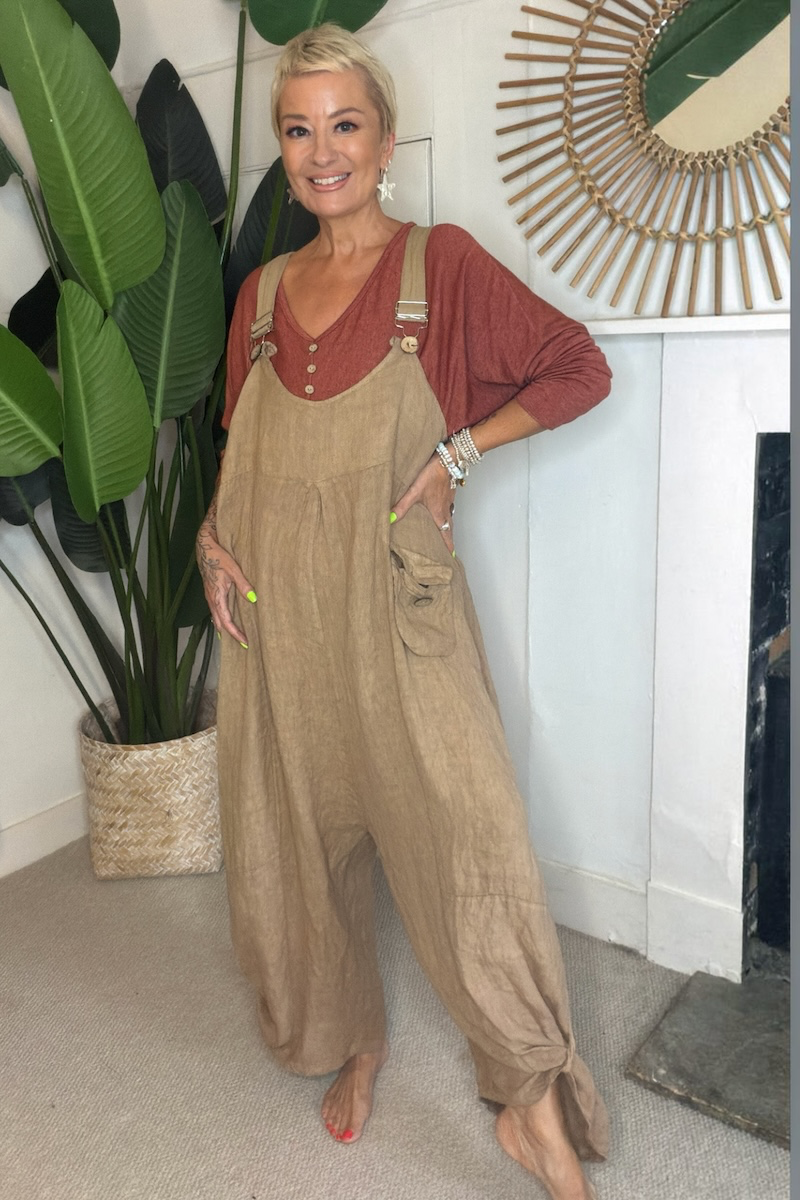 Jamie Linen Dungarees