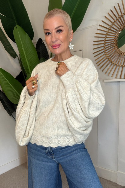 Statement Sleeve Marl Knit