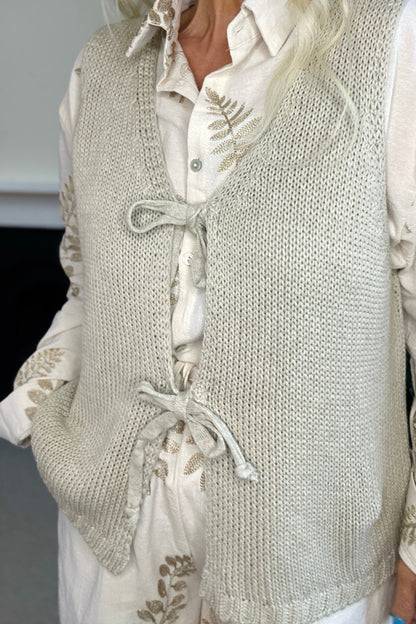 Knitted Tie-Front Waistcoat