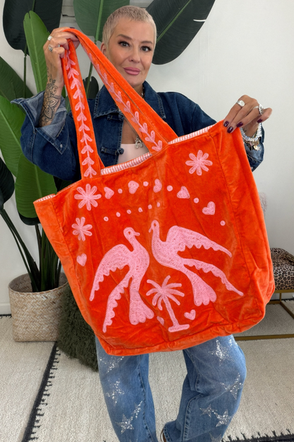 Leila Loves Free Spirit Oversized Velvet Tote Bag