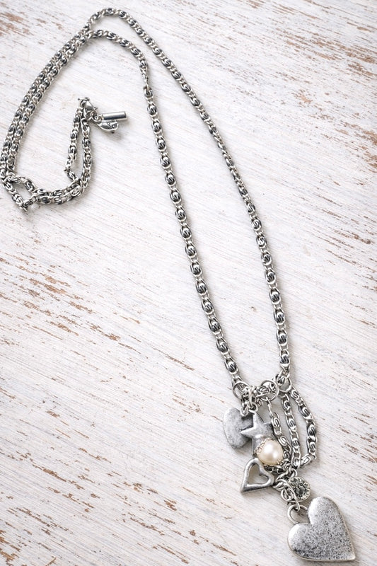 Silver Love Story Charm Necklace