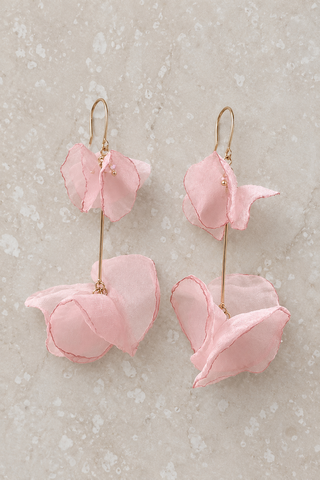 Sheer Flower Drop Earrings
