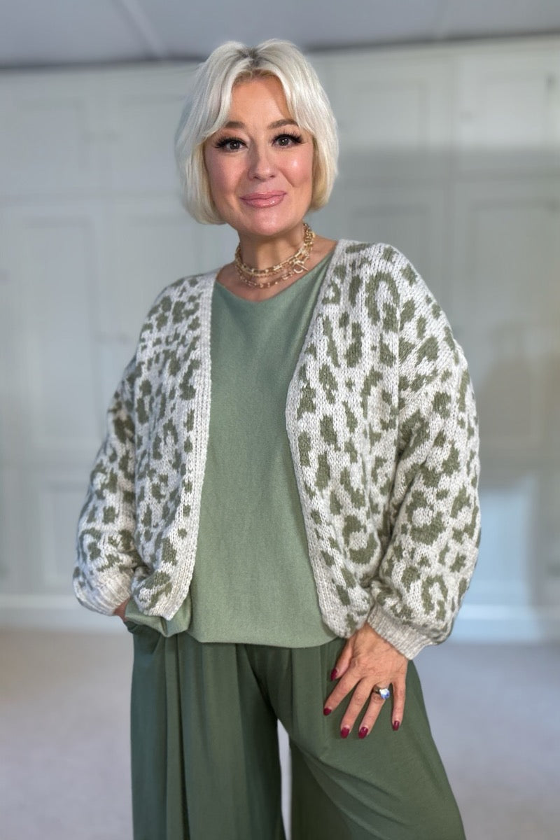 Sophia Leopard Print Knitted Cardigan