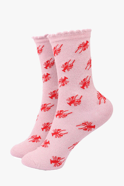 Lobster Glitter Socks
