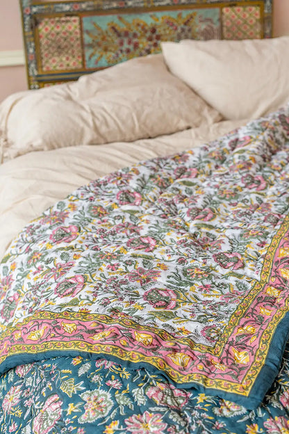 Malli Blockprint Reversible Quilt