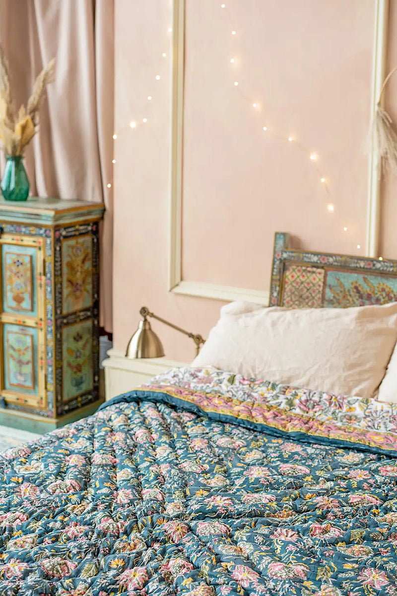 Malli Blockprint Reversible Quilt