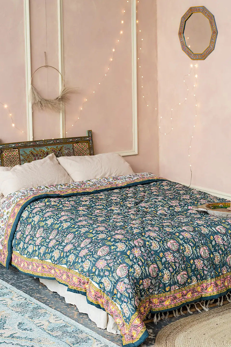 Malli Blockprint Reversible Quilt