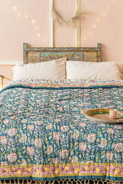 Malli Blockprint Reversible Quilt