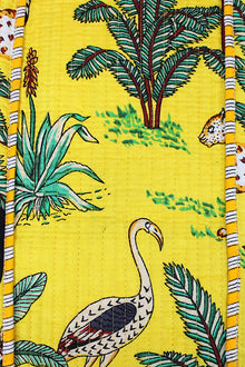 Yellow Jungle Quilted Cotton Tote Bag