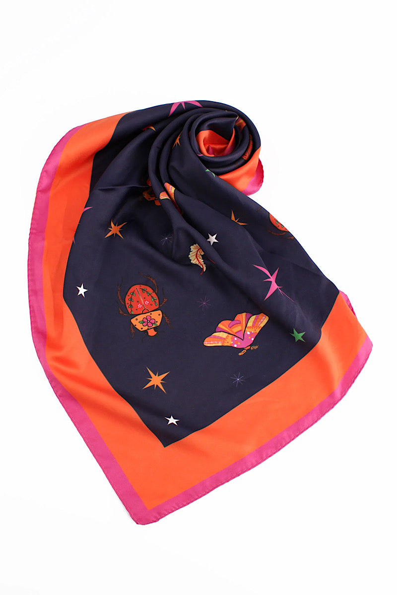 moth and beetle square scarf