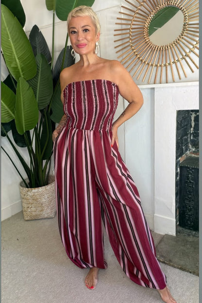 Stripe Bandeau Jumpsuit