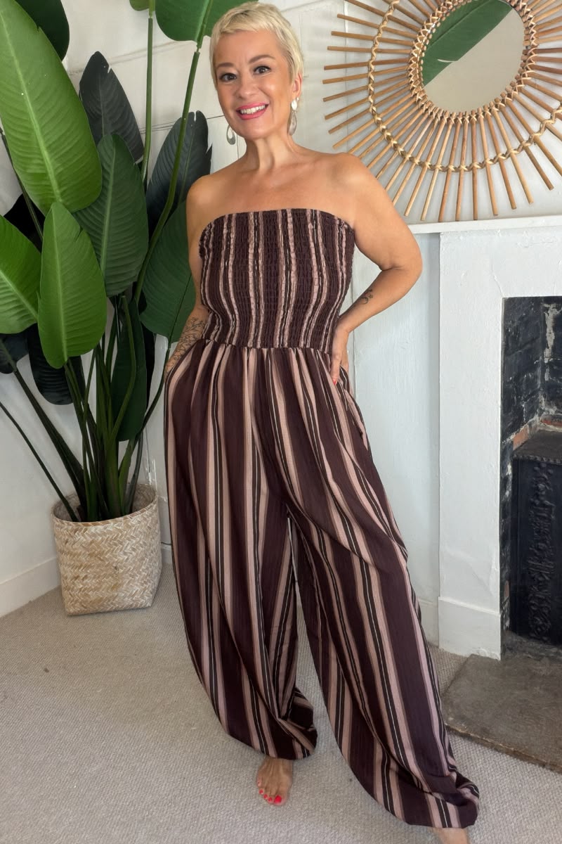 Stripe Bandeau Jumpsuit