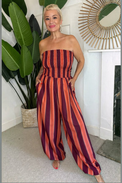 Stripe Bandeau Jumpsuit