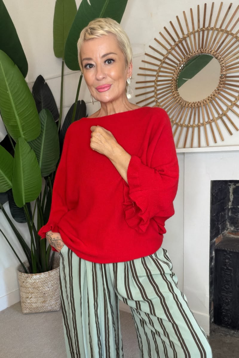 Frill Sleeve Knit