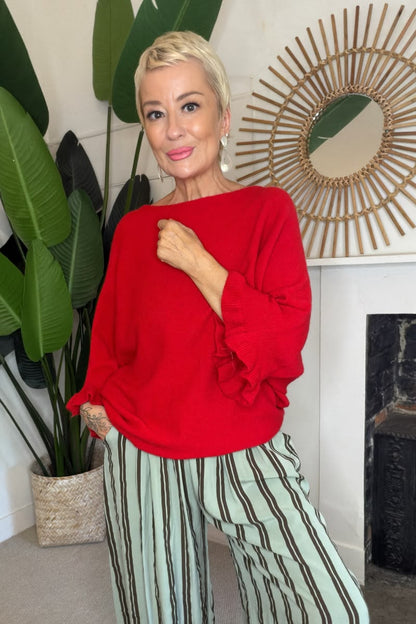 Frill Sleeve Knit