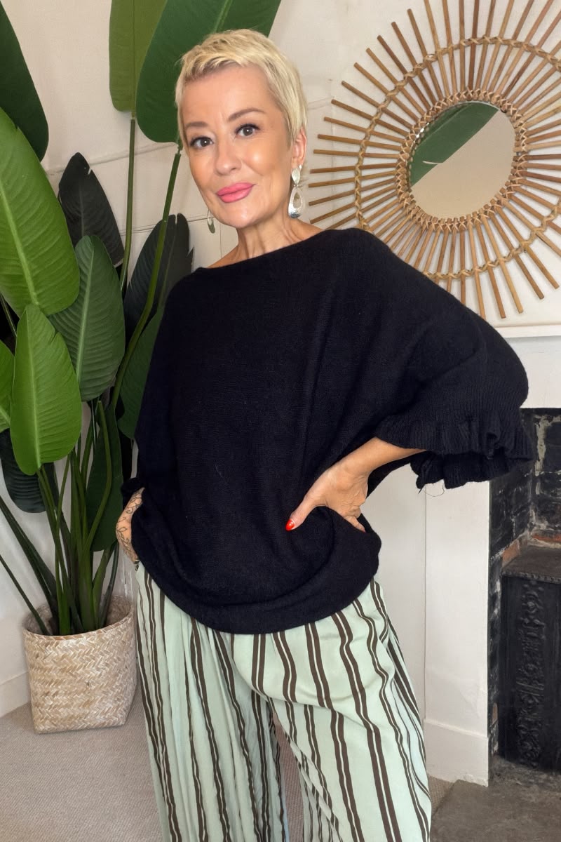 Frill Sleeve Knit