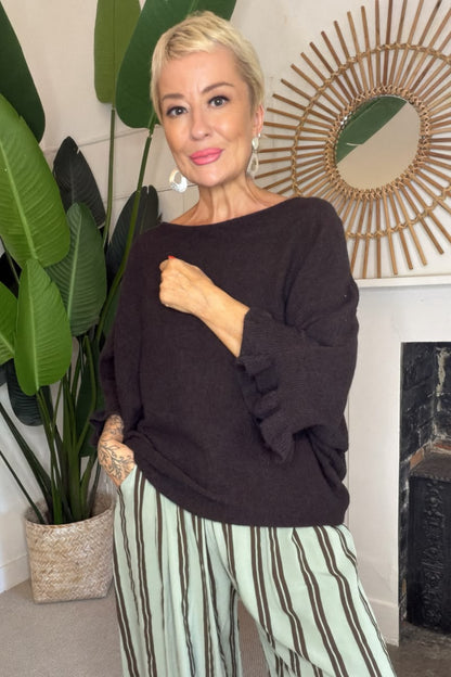 Frill Sleeve Knit