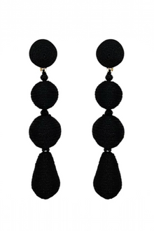Black Multi Drop Woven Bead Earrings