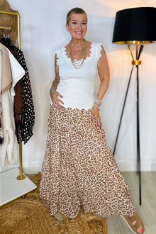 Leopard Print Maxi Skirt