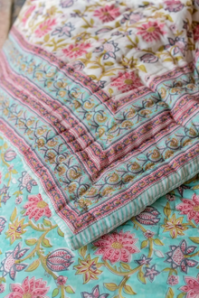 Key Block Print Reversible Quilt