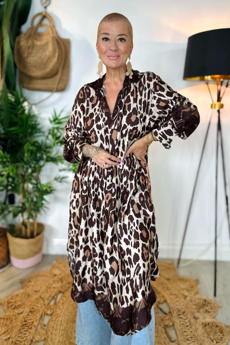 Chelsea Silk Mix Animal Print Tunic