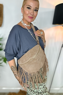 Fay Fringed Faux Suede Bag