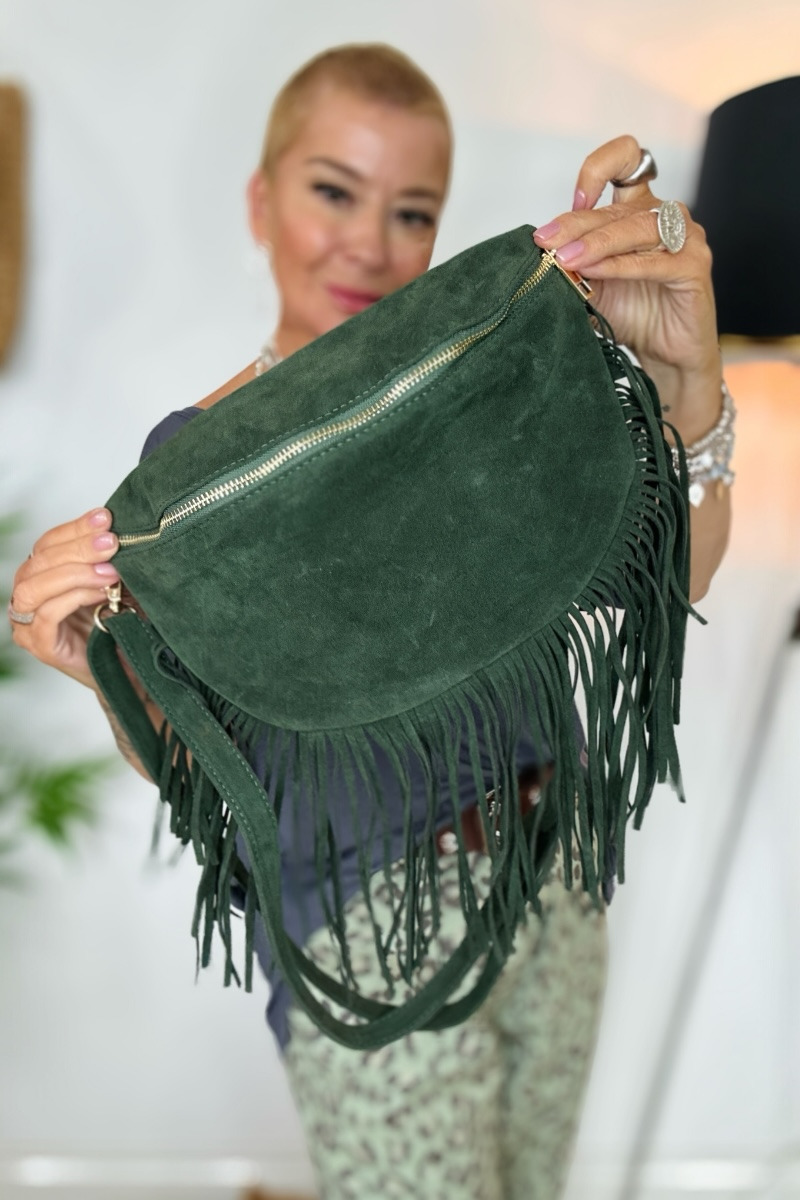 Fay Fringed Faux Suede Bag