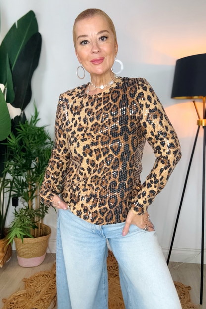 Alex Leopard Top