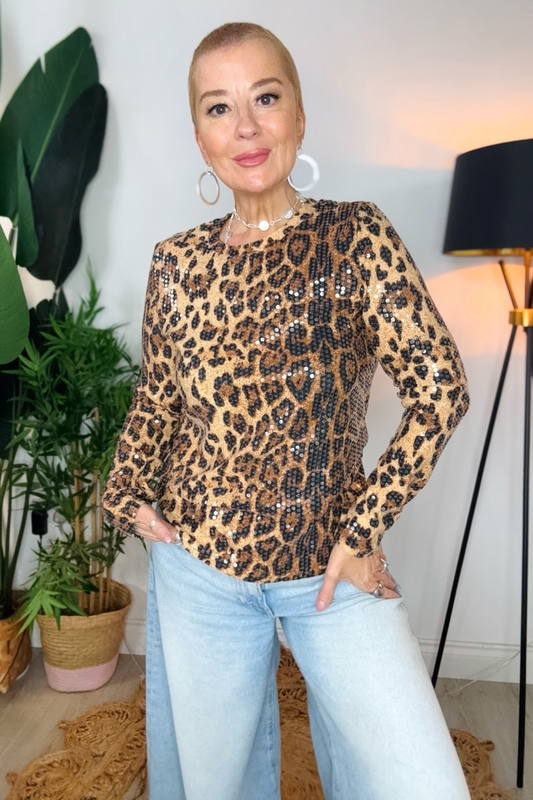 Alex Leopard Top