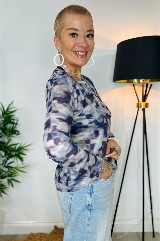 Heidi Sheer Mesh Top - Tie-dye